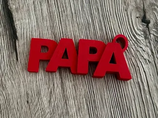 Papa Schriftzug Schlüsselanhänger Keychain Nametag