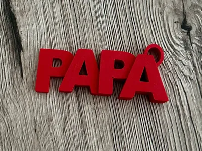 Papa Nameplate Keychain