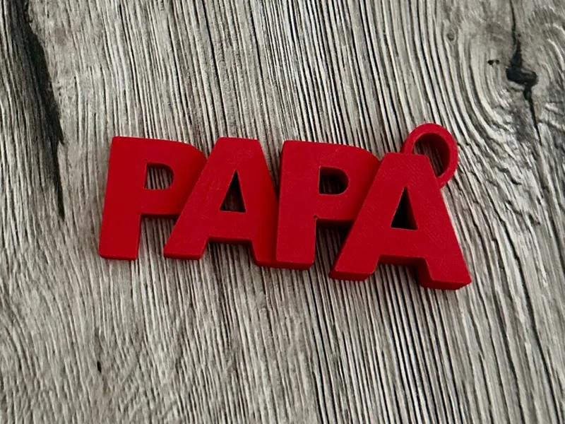 Papa Schriftzug Schlüsselanhänger Keychain Nametag