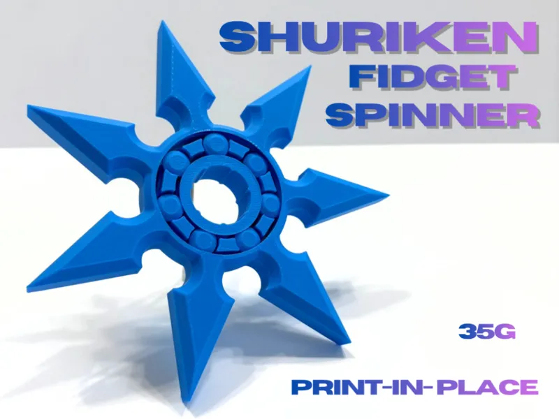 Shuriken Bearing Fidget Spinner (Print in Place)
