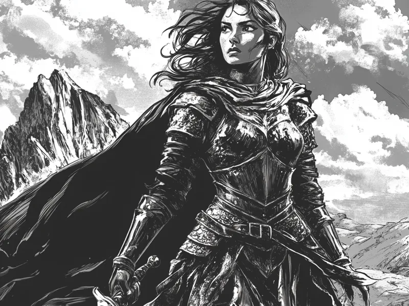 Warrior Saint B/W - Hueforge