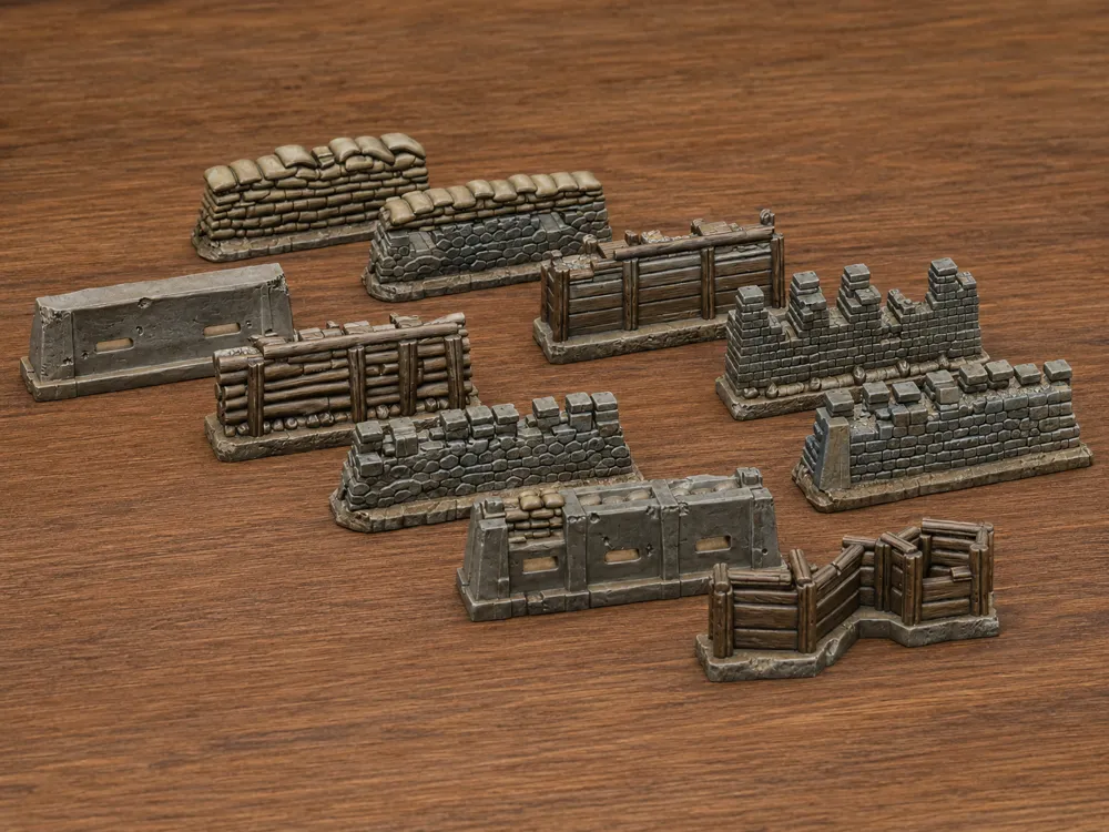 Modelo para impresión 3D: Muri Difensivi WWII – Set da 10 Elementi. Referencia del modelo original.