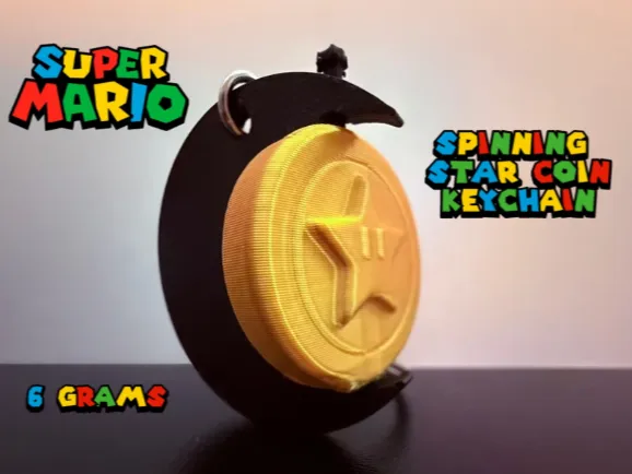 Mario Spinning Star Coin Keychain