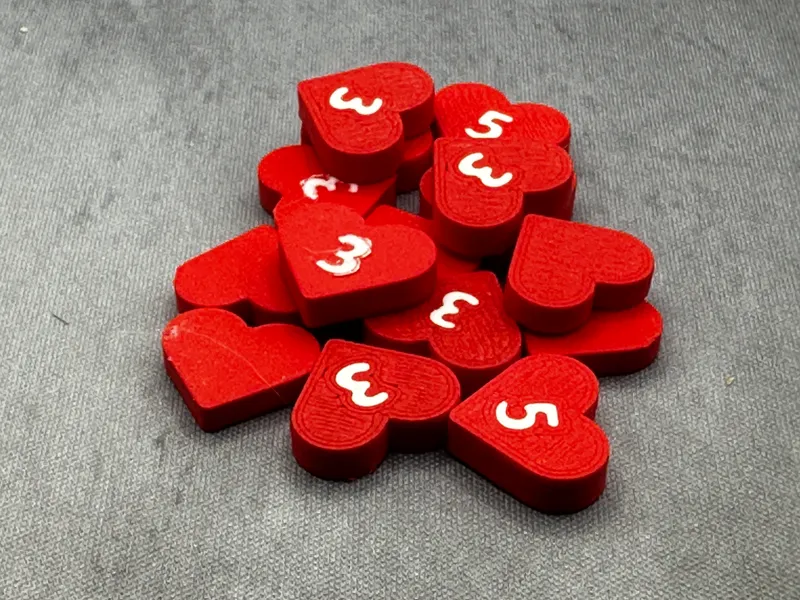 Hearts Tokens - Board Games / Wargaming