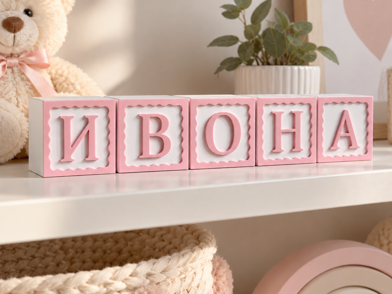 Cyrillic Alphabet Blocks, 33 Letter Cubes 3D model