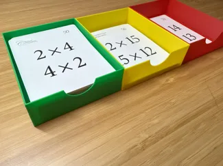 Homeschool Math Flashcard colorway bins