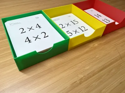 Homeschool Math Flashcard colorway bins