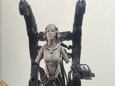 StarCraft Female Adjutant sc2 Star Bust Artificial Intelligence AI Mech Shark Model with Installation Document