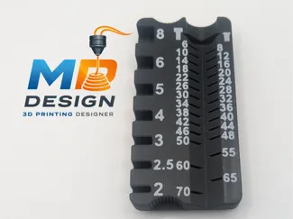 Gridfinity Screw Size Gauge - Metric