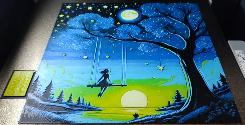 Fantasy landscape - Girl on the swing - Hueforge by Luc3D - MakerWorld
