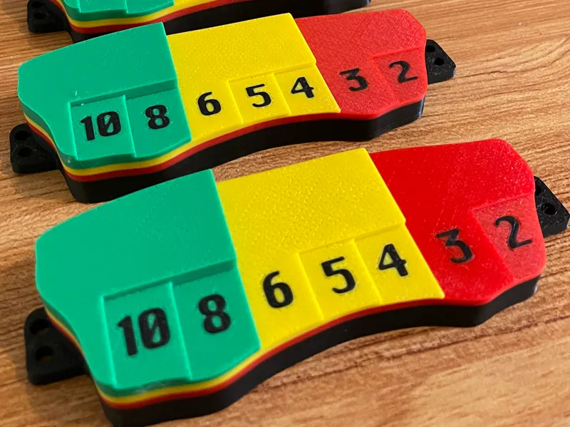 Brake Show Pad Wear Guide thickness millimetres