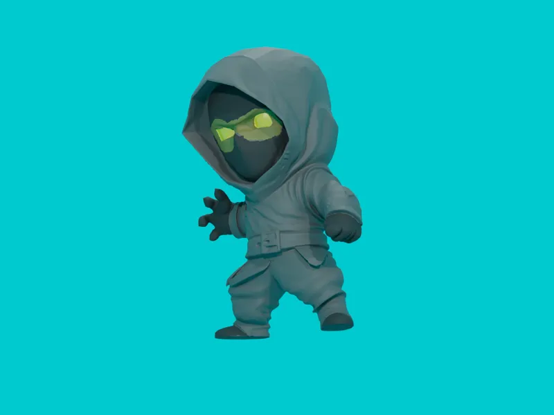 Cute Ninja–Stylized Mini Figurine (Free STL + 3MF)