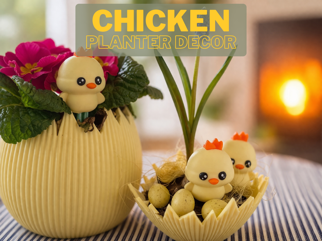 Easter Chicken Planter Decoration