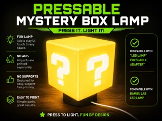 Pressable mistery box lamp of Super Mario Bros