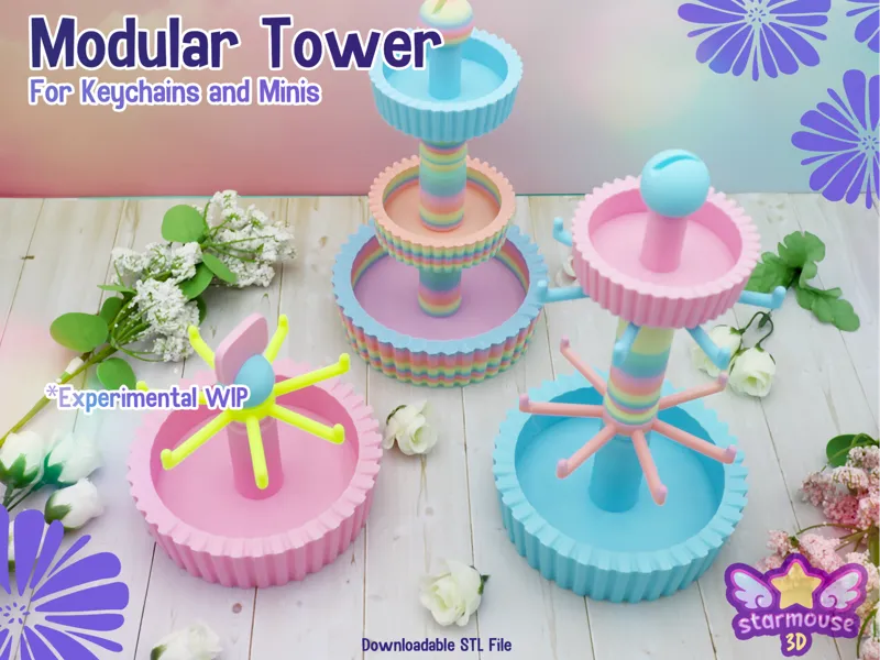 Modular Keychain/Mini Tower with Baskets