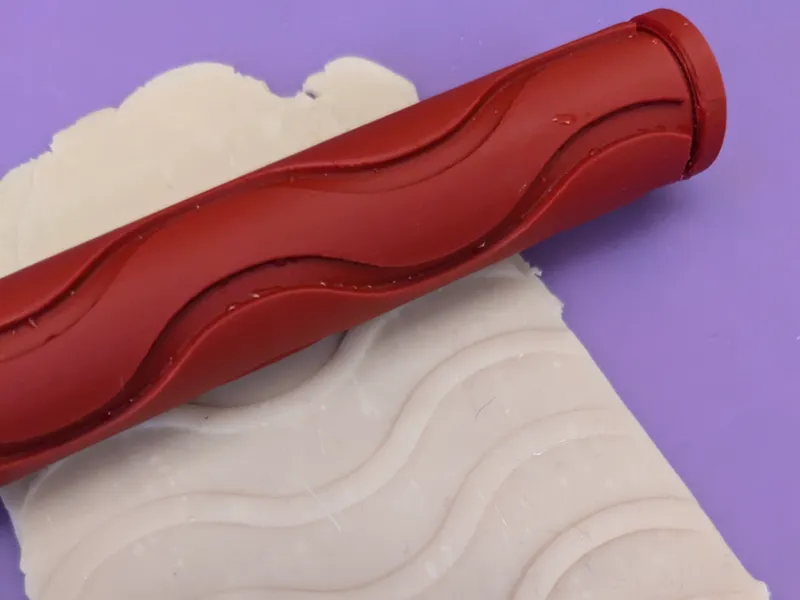 Texture Rolling Pin - Small Wavy Lines