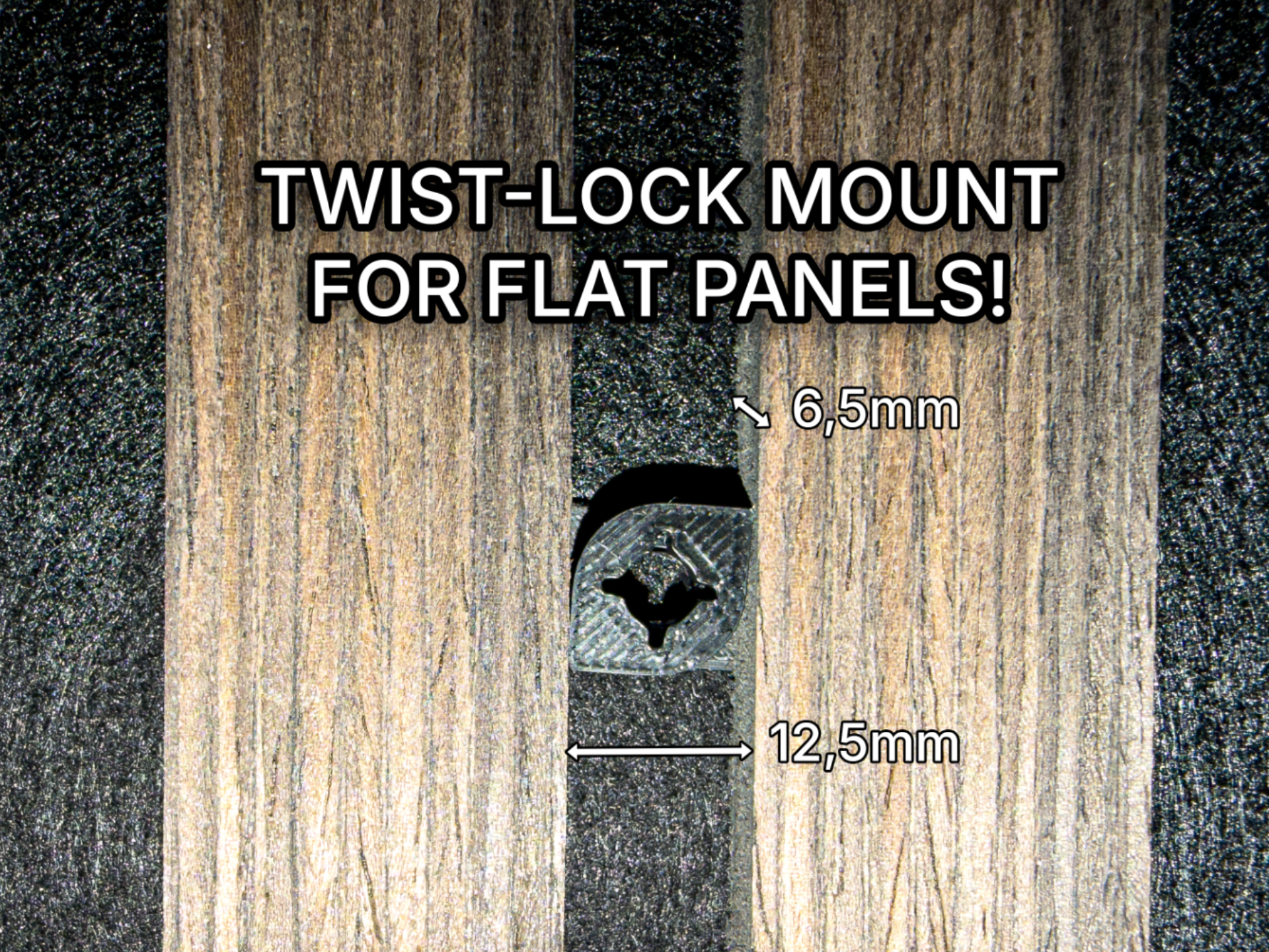 Acoustic Panel Twist-Lock Mount for flat Panels