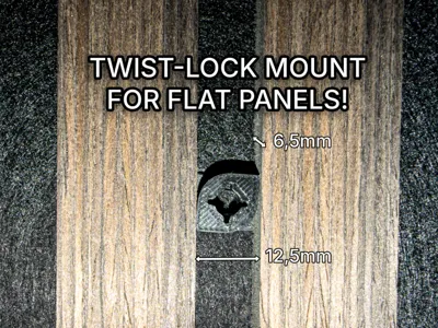Acoustic Panel Twist-Lock Mount for flat Panels