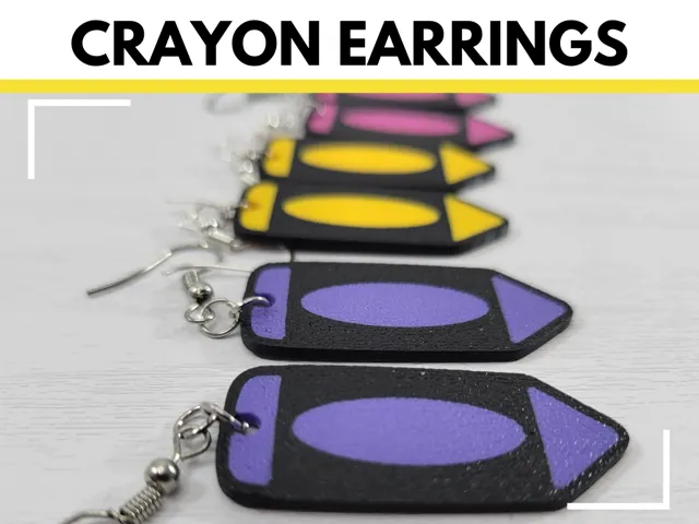 Colorful Crayon Earrings – Fun Teacher Gift