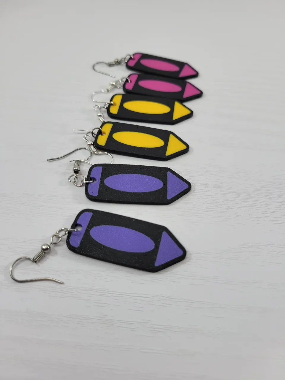 Colorful Crayon Earrings – Fun Teacher Gift view 2