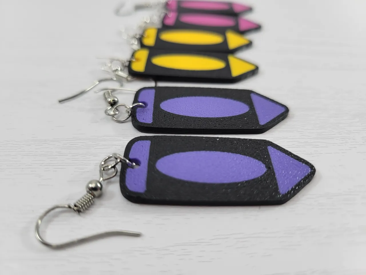 Colorful Crayon Earrings – Fun Teacher Gift view 3