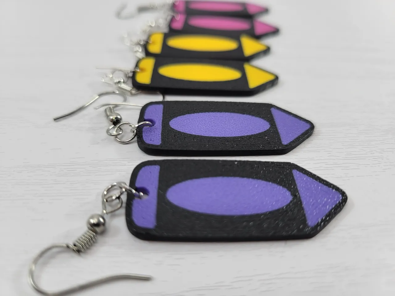 Colorful Crayon Earrings – Fun Teacher Gift view 4