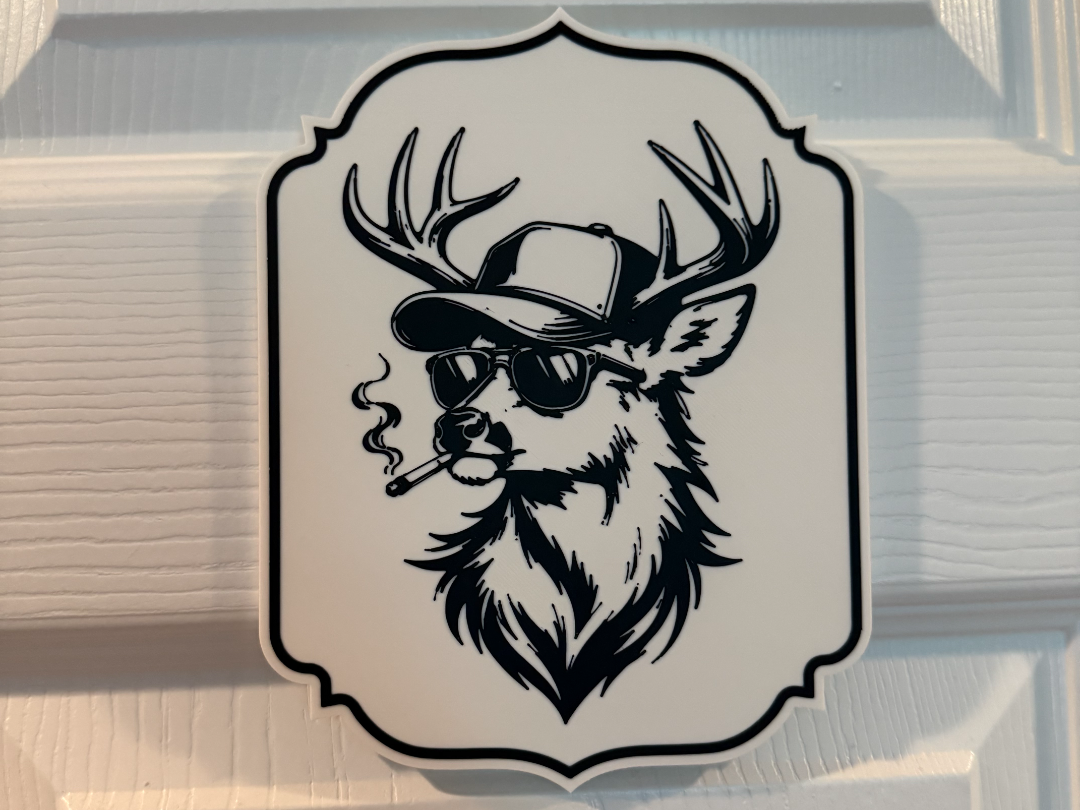DEER SMOKING WALL ART 