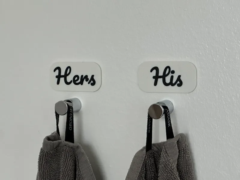 His & Hers Signs (For Towels, etc.)