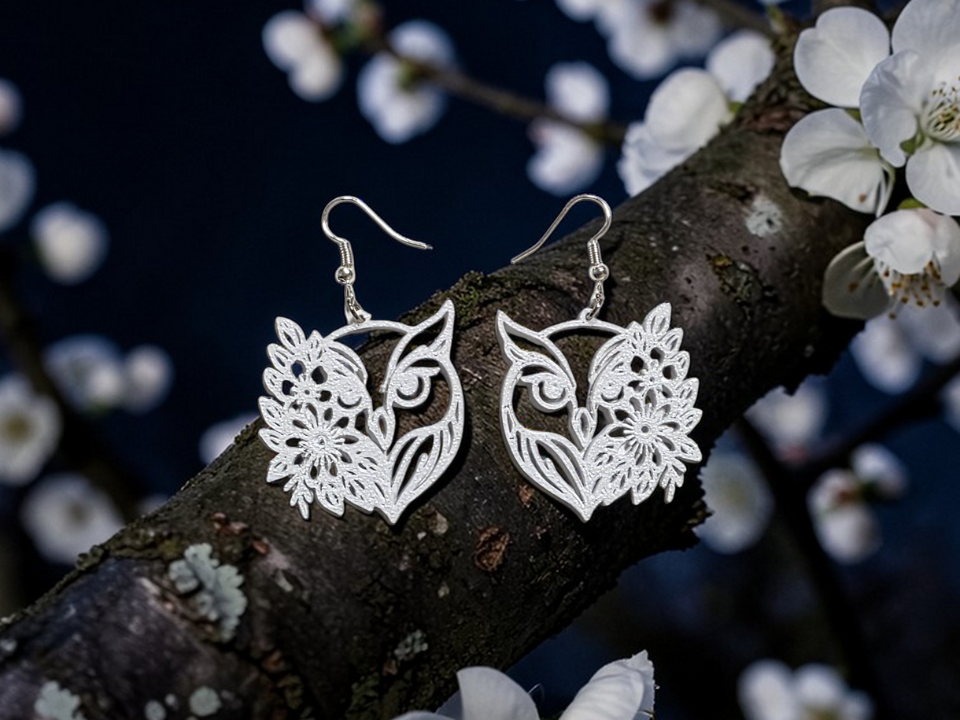 Owl immersed in nature earrings
