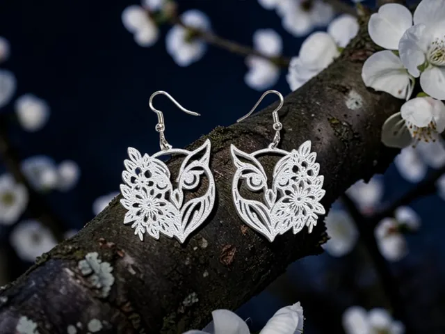 Owl immersed in nature earrings