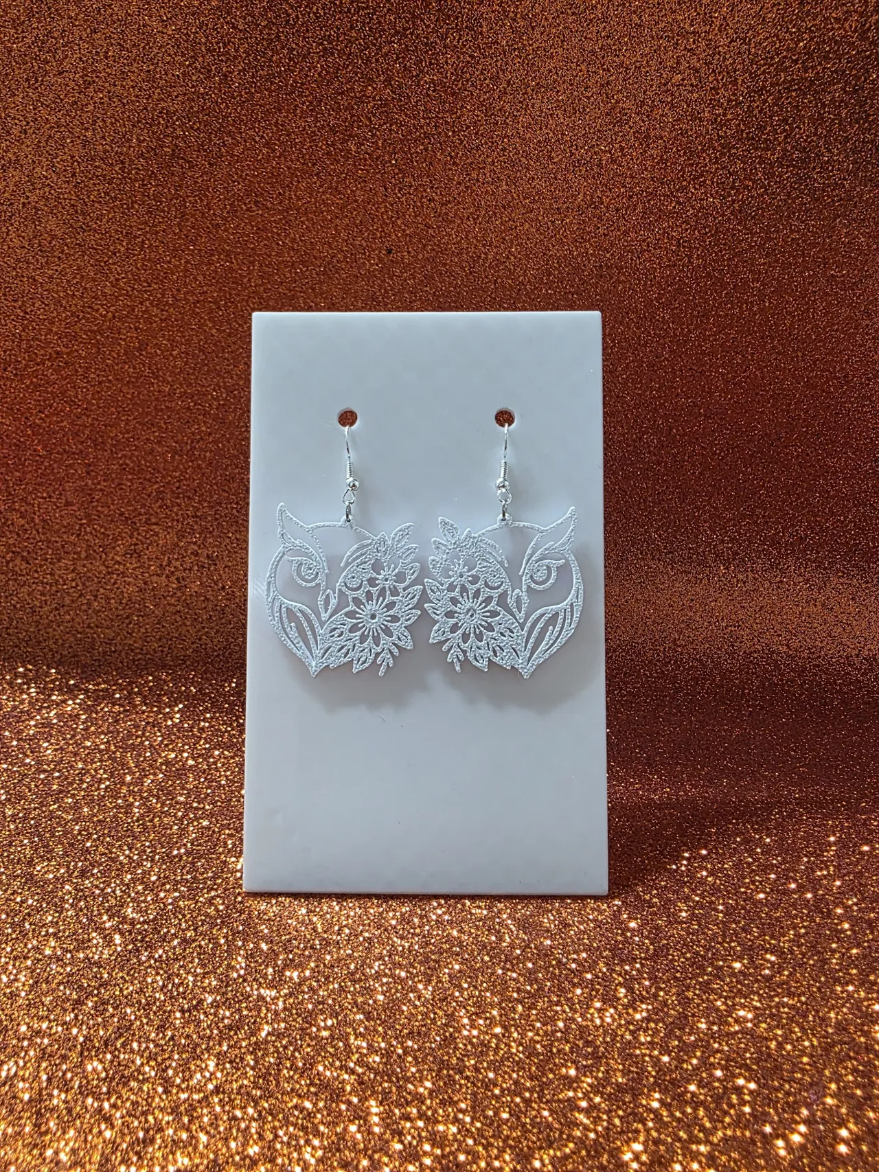 Owl immersed in nature earrings view 2