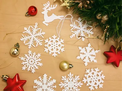 Christmas Tree Ornaments – Snow Designs Set