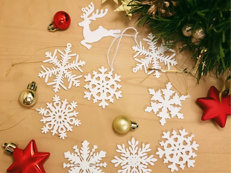 Christmas Tree Ornaments – Snow Designs Set