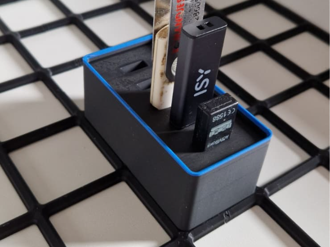 USB A Gridfinity Holder 1x2 – 5 Slots