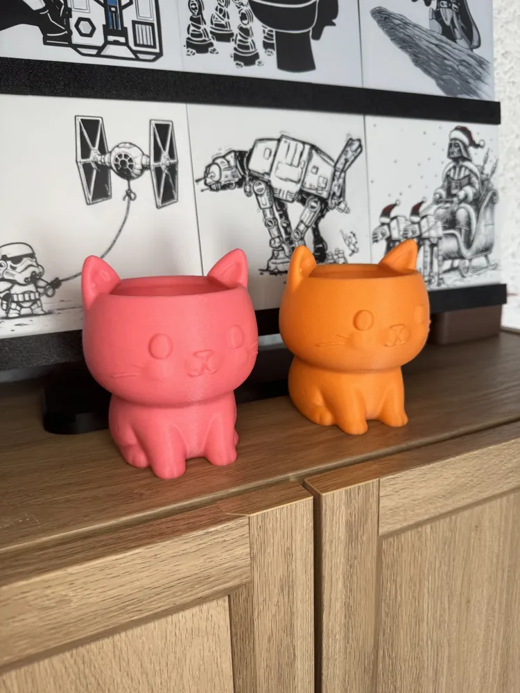 Cat Decoration Pot - Free 3D Print Model - MakerWorld