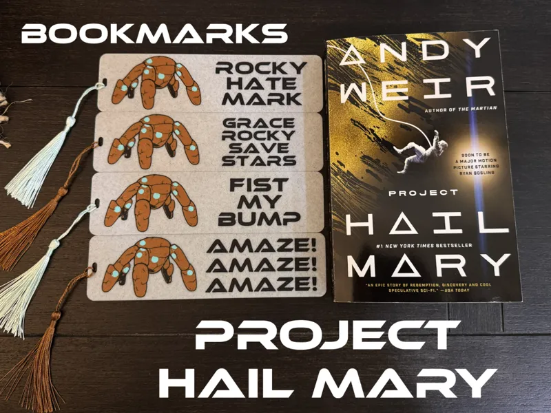 Project Hail Mary Bookmarks with Rocky
