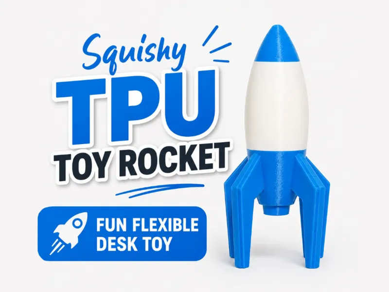Squishy TPU Toy Rocket | Fun Flexible Desk Toy