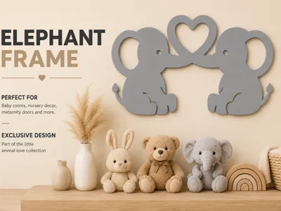 Wall art : Elephant love decoration frame