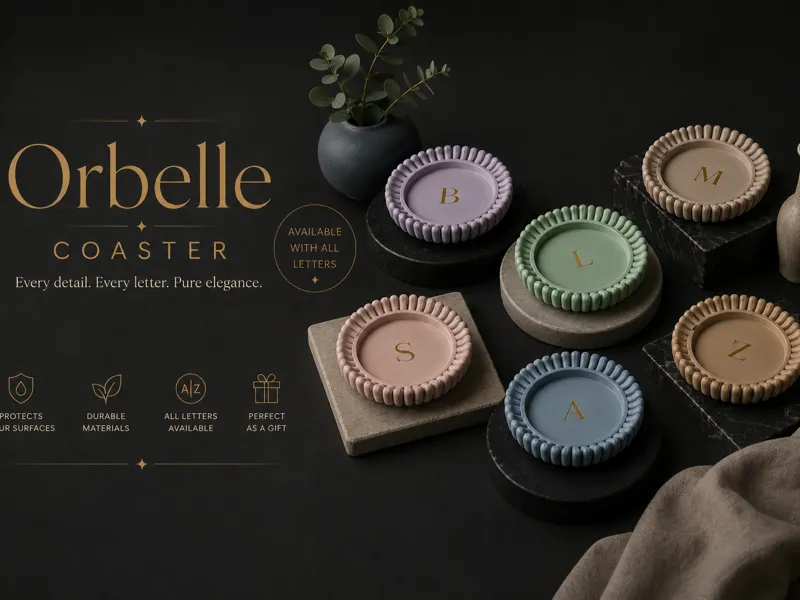 Orbelle Coasters – Personalized Alphabet Coasters