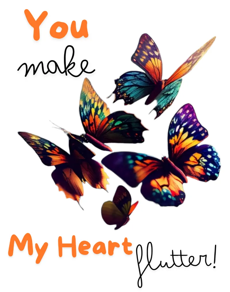 Valentine: You make my heart flutter (butterflies)