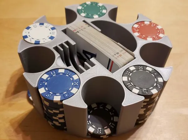 Support pour jetons de poker, bouton blind et cartes