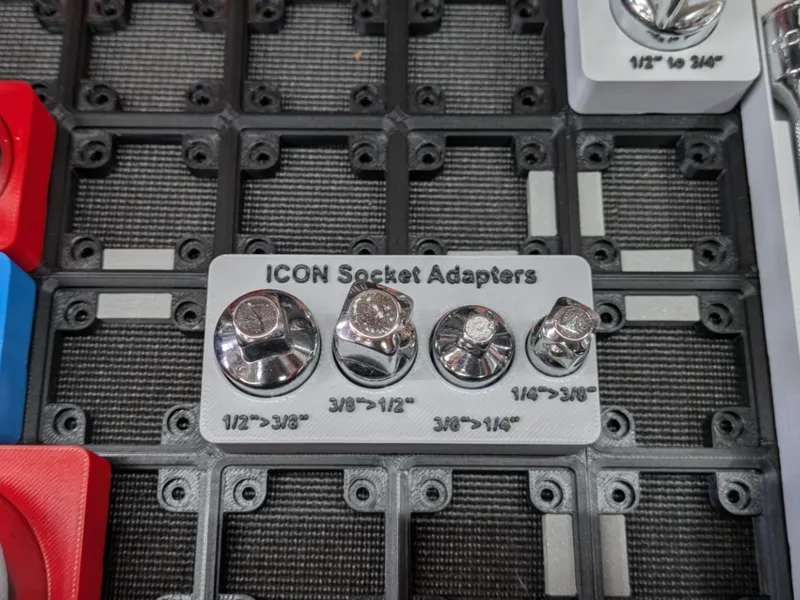 ICON Socket Adapter Set Gridfinity Holder
