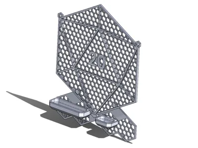 Earring Holder D20 Hex Grid