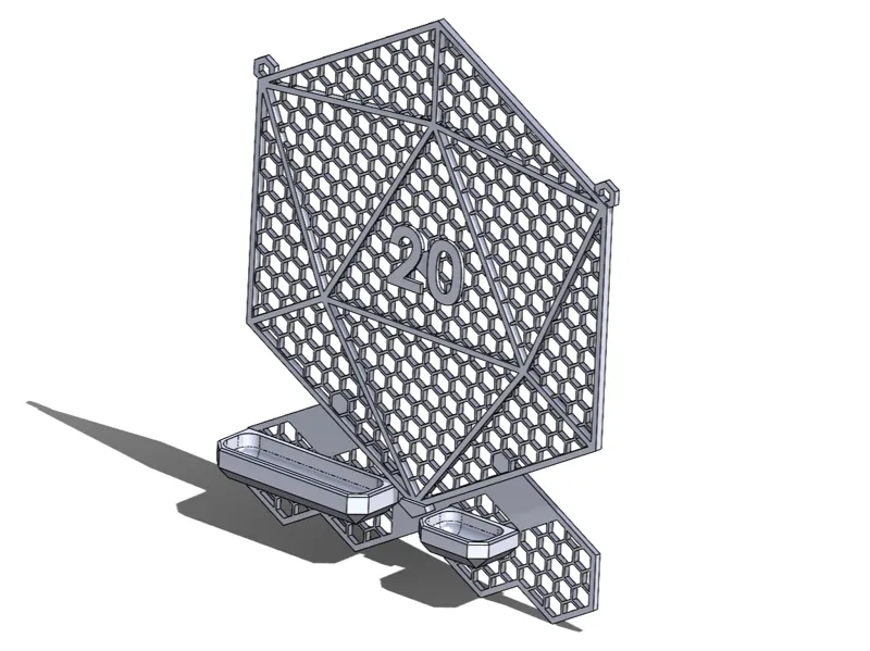 Earring Holder D20 Hex Grid