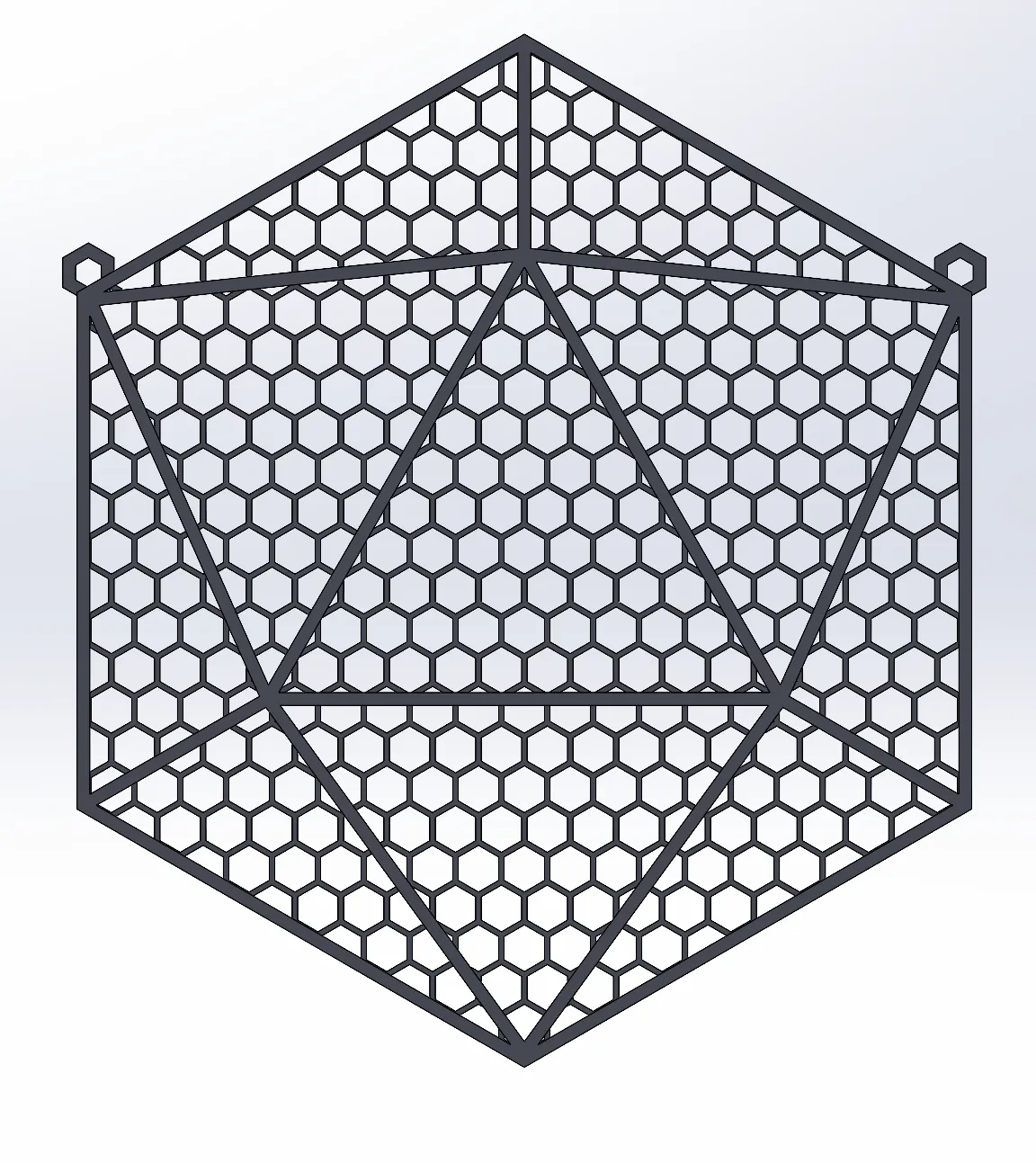 Earring Holder D20 Hex Grid view 4