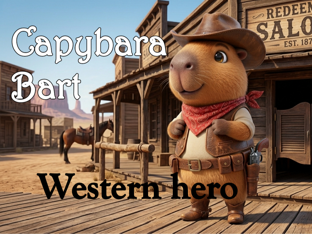 Capybara Bart: Western Hero