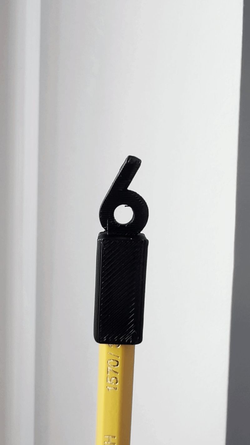 6-7 pencil cap / topper 3D illusion ( text flip )