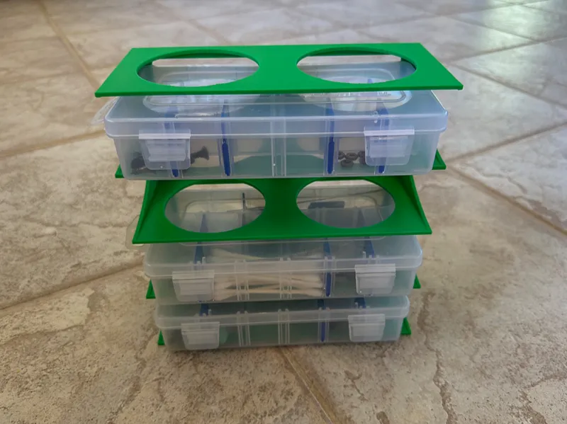 Multiple Flambeau Parts Boxes Rack