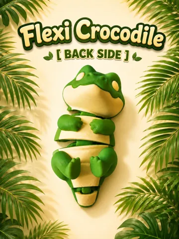 Modelo para impresión 3D: Flexi Mini Crocodile [ BACK SIDE ] — vista de referencia 2