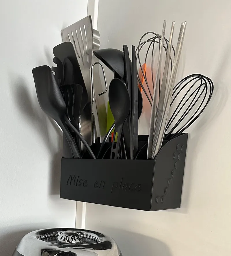 Kitchen utensil holder, wall mounted - "Mise en place"